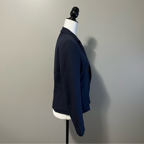 HUGO Hugo Boss Regular Fit Single Breasted Midnight Blue Pinstripe Blazer - Picture 7 of 14